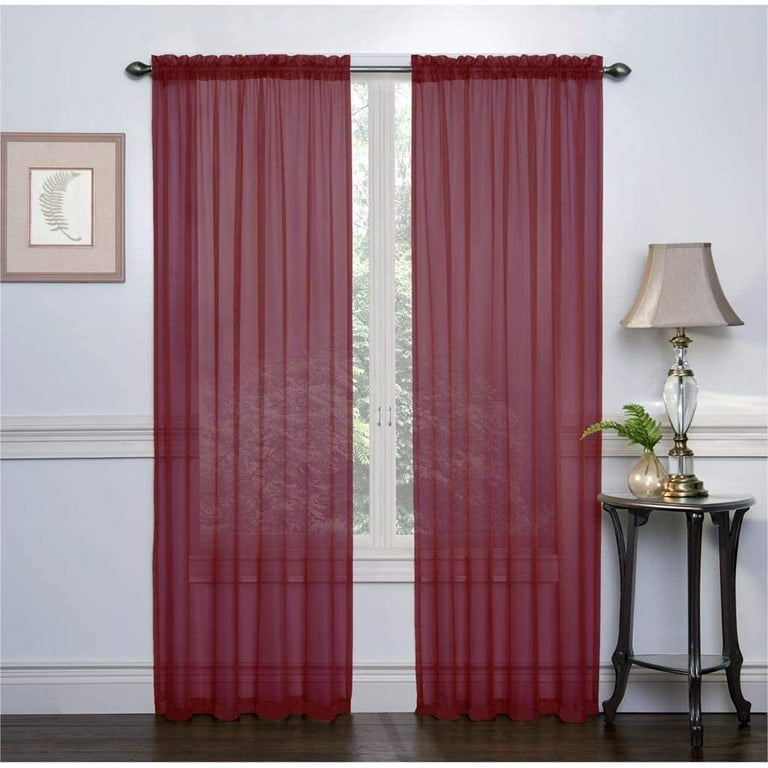 Burgundy voile panels hotsell