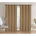 thumbnail image 1 of Ruthy's Textile 2 Piece Thermal Room Darkening Blackout Window Curtain Grommet Panels 54" X 84" Total Width 108" X 84" Taupe, 1 of 3