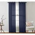thumbnail image 1 of Ruthy's Textile 2 Piece Window Sheer Curtains Grommet Panels 54" X 120" Total 120" X 120" Inch Length for Kitchen,Bedroom/Living Room Color: Navy, 1 of 5