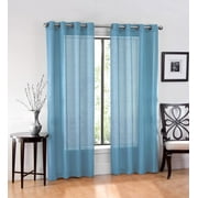 Ruthy's Textile 2 Piece Window Sheer Curtains Grommet Panels, Orange