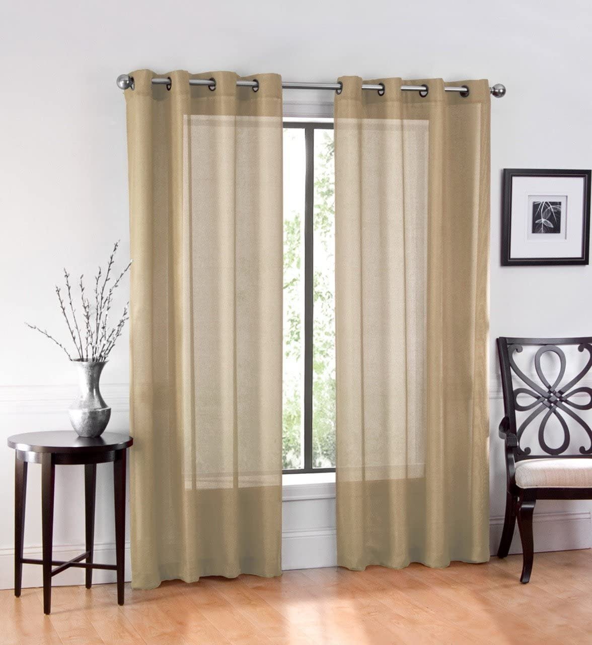 Plum Polyester Room-Darkening Grommet Curtain Panels