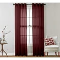 thumbnail image 1 of Ruthy's Textile 2 Piece Window Sheer Curtains Grommet Panels 54" X 90" Total 108" X 90" Inch Length for Kitchen,Bedroom/Living Room Color: Burgundy, 1 of 5