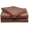 thumbnail image 1 of Ruthy's Textile 4 Piece 400 Thread Count 100% Cotton Sateen Dobby Stripe Sheet Set King, Coffee, 1 of 1