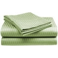 thumbnail image 1 of Ruthy's Textile 4 Piece 400 Thread Count 100% Cotton Sateen Dobby Stripe Sheet Set Queen, Sage, 1 of 1