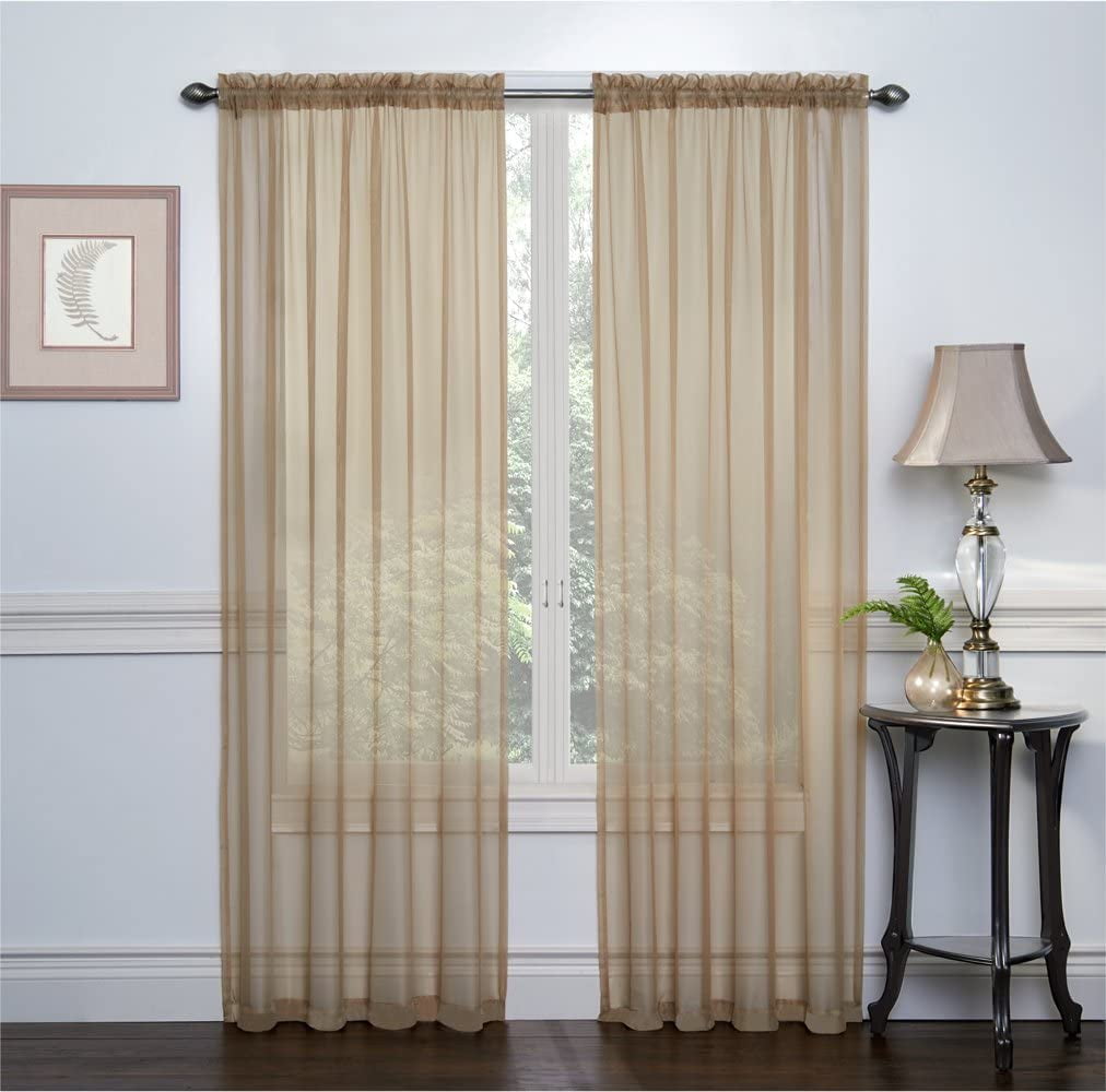 Ruthy's Textile Antique Sheer Curtains Set of 2 Window Panel Drape Pair ...