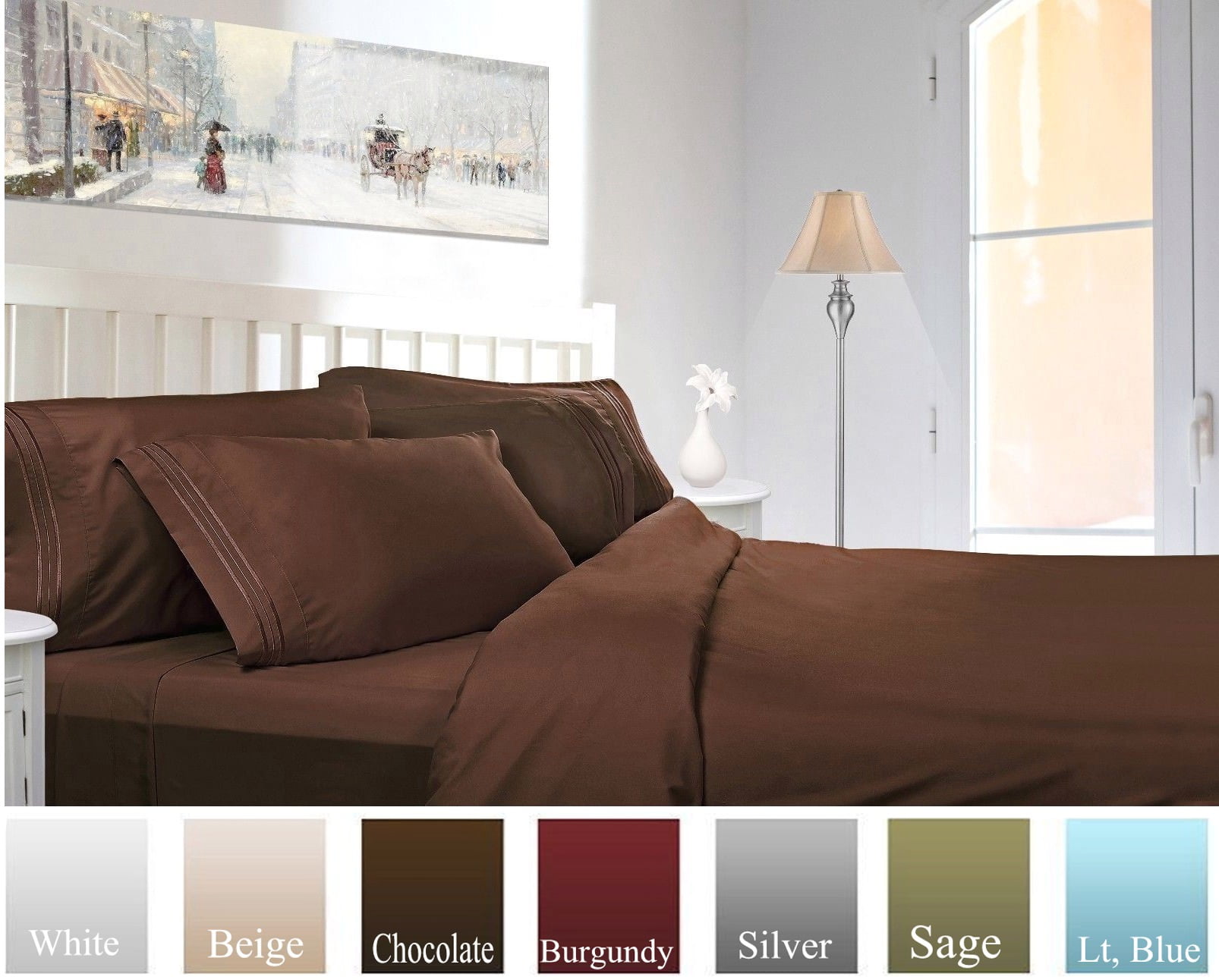 Mellanni Bed Sheet Set - Brushed Microfiber 1800 Bedding - Wrinkle, Fade, Stain