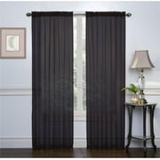 Ruthy's Textile Black Sheer Curtains Set of 2 Window Panel Drape Pair 54" X 84" Inch for Kitchen Bedroom Children Living Room Yard