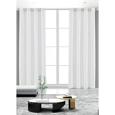 Ruthy's Textile Blackout Curtains for Bedroom, Solid Thermal Insulated with Grommet Noise Reduction Window Drapes, Room Darkening Curtains for Living Room, 2 Panels, 54 x 84 inch - White