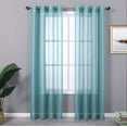 thumbnail image 1 of Ruthy's Textile Metallic Sheer Grommet Curtain Panel Pair 54" x 84" Each Curtains for Living Room, Bedroom Panels, Family Room Blue, 1 of 7