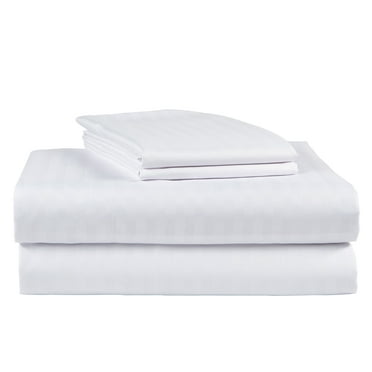 Ruthy's Textile Queen 500 Thread Count Cotton bed sheets set Hotel Luxury- Extra Soft -Easy Fit White