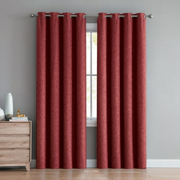 Ruthy's Textile Red Blackout Curtains 55" X 90" Inch Long for Bedroom , Insulated Darkening Black out Curtain 2 Panels for Living Room, Grommet Top