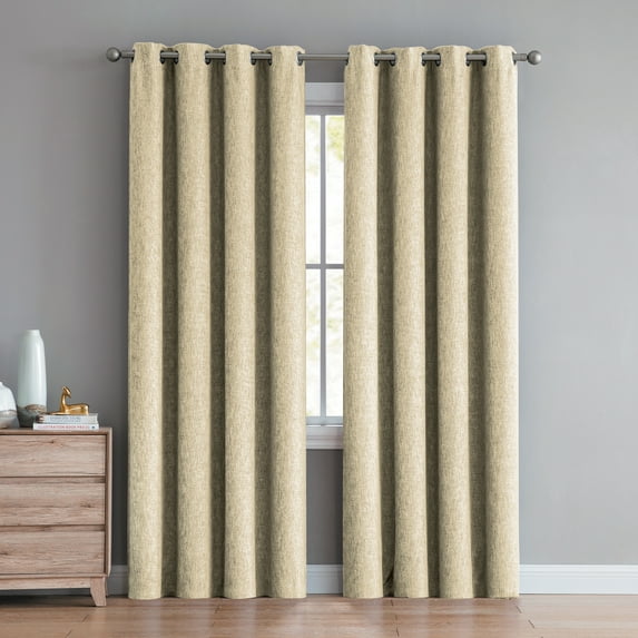 Ruthy's Textile Taupe Blackout Curtains 55" X 90" Inch Long for Bedroom , Insulated Darkening Black out Curtain 2 Panels for Living Room, Grommet Top