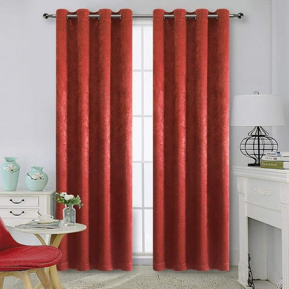 Ruthys Textile Blackout Curtains for Bedroom - Grommet Room Darkening Curtains for Living Room, Set of 2 Panels - Size 52 X 84 Inch Each - Color: Spice
