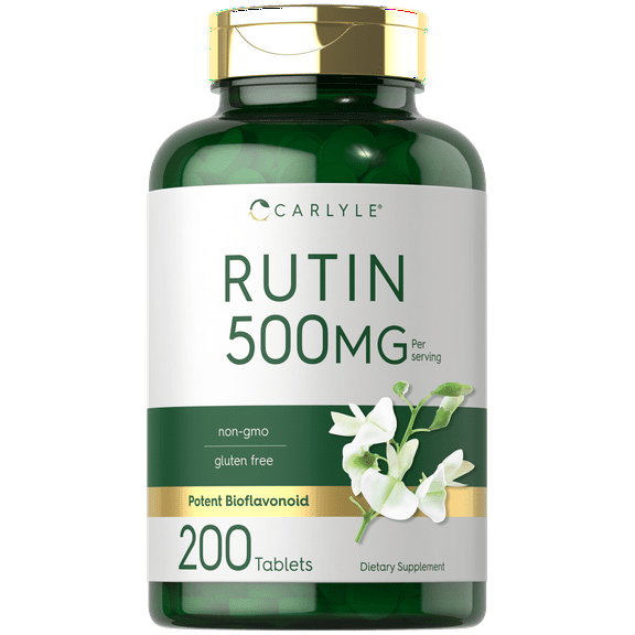 Rutin 500mg Supplement | 200 Caplets | Vegetarian, Non-GMO, Gluten Free | by Carlyle