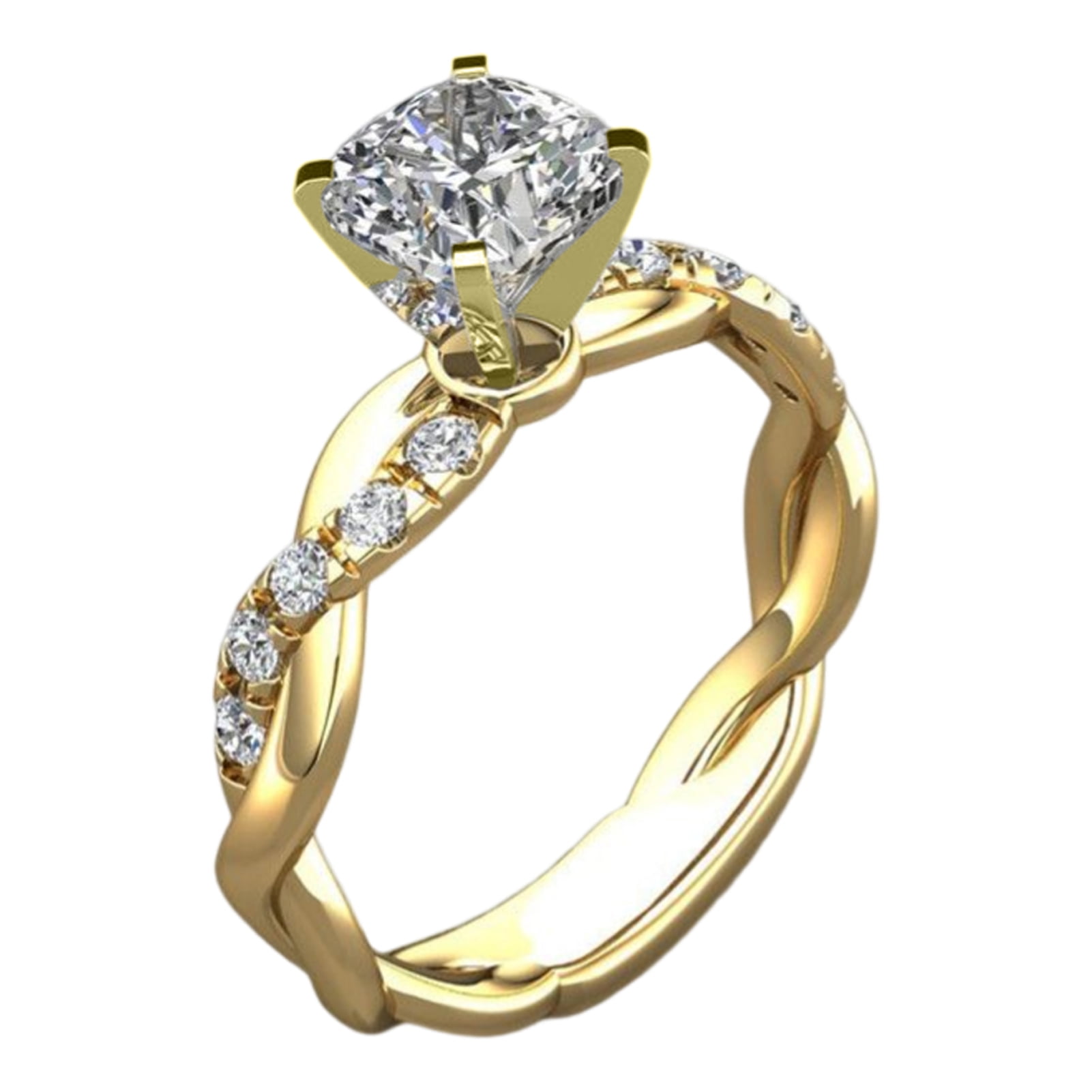 Rutiya Wedding Ring Twisted Sparkling Highend Big Knuckle Circlet Female Jewelry