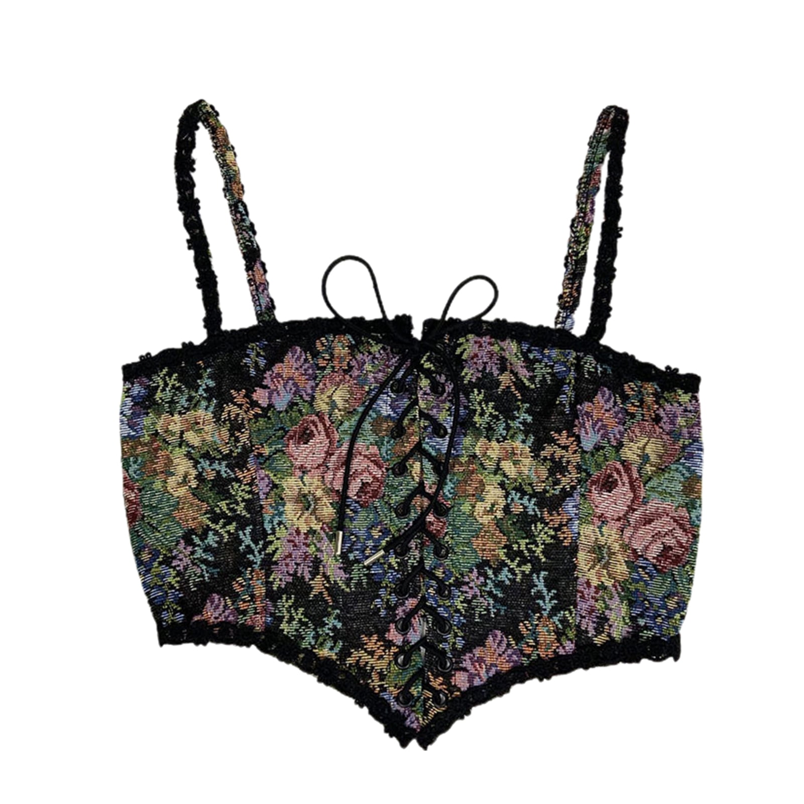 Vintage Jacquard Ruffles Bustier