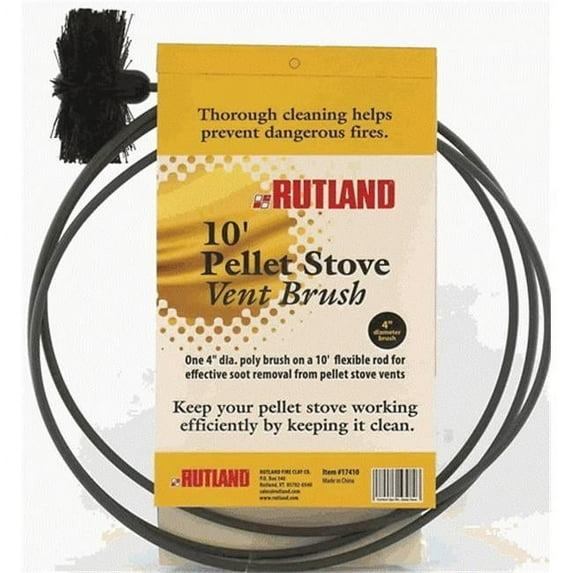 Rutland 17410 Pellet Stove/Dryer Vent Brush, 4" D x 10' Flexible Handle