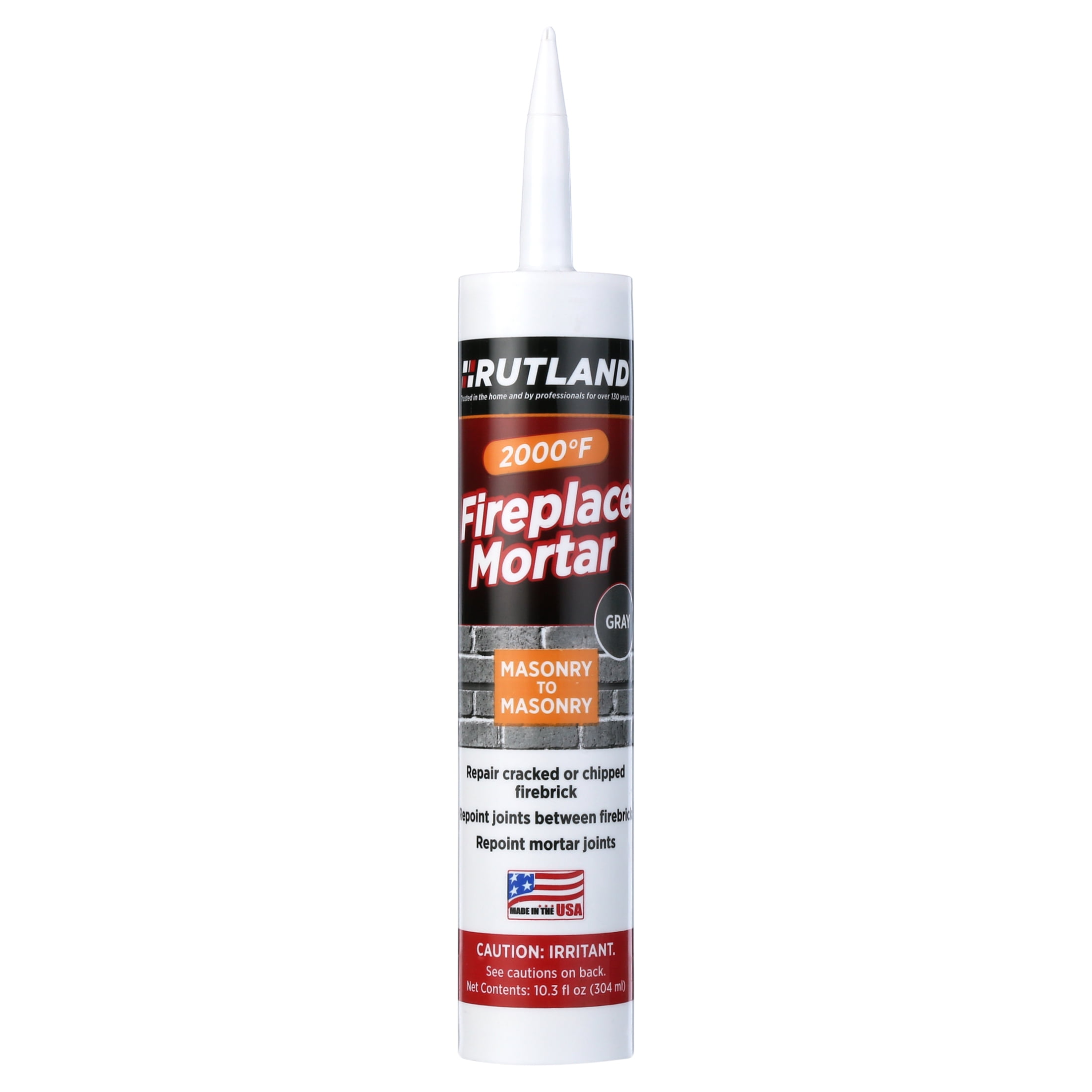 Rutland Fire Caulk Fireplace Mortar 10.3 oz for Repairing Firebrick