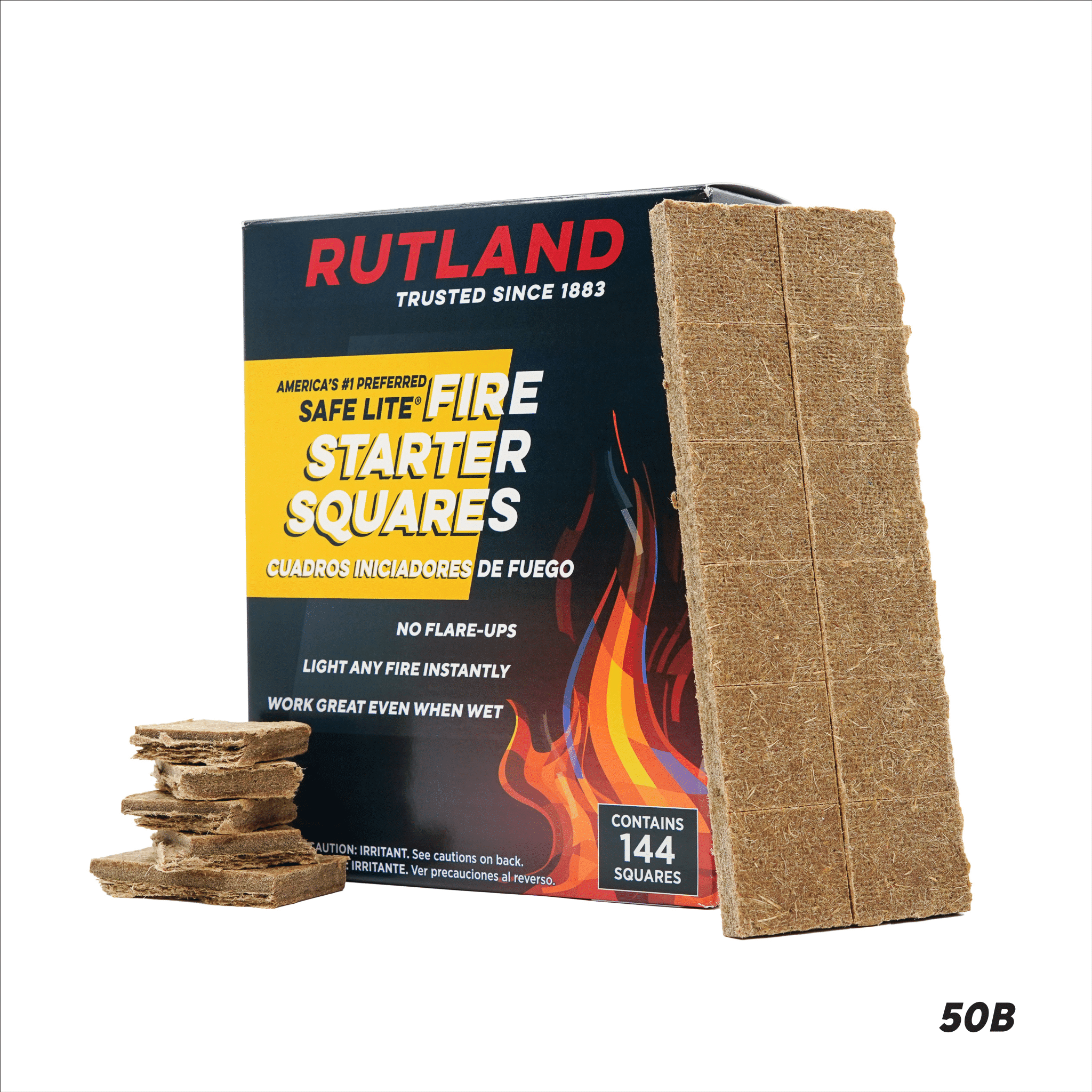 RUTLAND Safe Lite® Fire Starter Squares, 144 count