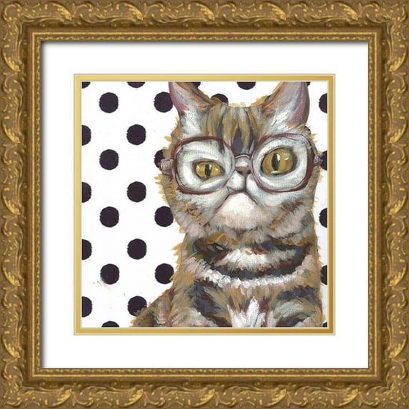 Rutledge, Jennifer 15x15 Gold Ornate Wood Framed with Double Matting Museum Art Print Titled - Dapper Animal IX