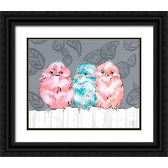 Rutledge, Jennifer 18x15 Black Ornate Wood Framed with Double Matting Museum Art Print Titled - Bird Trio II