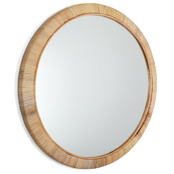 Rutledge & King 30" x 30" Brown Round Decor Wall Mirror