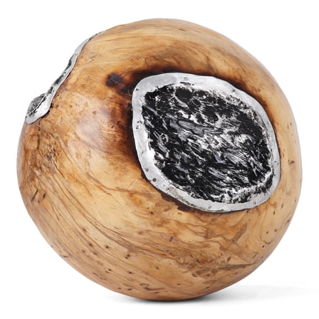 Rutledge & King 8" Decorative Teak Ball With Metal Inlay - 1 Pack