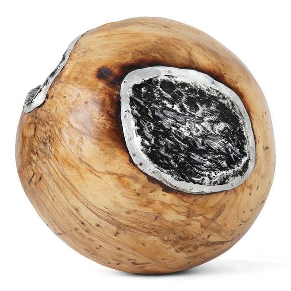 Rutledge & King 8" Decorative Teak Ball With Metal Inlay - 1 Pack
