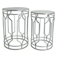 thumbnail image 1 of Rutledge & King Alexander Silver Mirrored Round End Table Set - Silver, 1 of 3