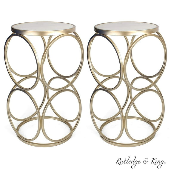 Rutledge & King Britton Round End Table - Marble/Gold (2 Pack)