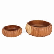 Rutledge & King Fluted Teak Nesting Bowls