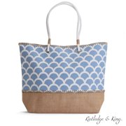 Rutledge & King Mermaid Beach Bag - Large Tote Bag with Rope Handles