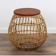thumbnail image 1 of Rutledge & King Rattan Wood Top Table - Enderly Side Tables - End Tables Living Room and Bedroom - Boho Nightstand - Round End Table with Wood Top - Rattan Nightstand - Round Accent Table, 1 of 3