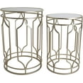 thumbnail image 1 of Rutledge & King Round End Table Set - Gold End Tables with Mirrored Tops - Nesting Round Accent Tables - Gold and Mirrored Metal Side Tables Alexander End Table Set, 1 of 3