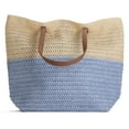 thumbnail image 1 of Rutledge & King Women's Straw Beach Tote Bag, Seafoam, 1 of 5