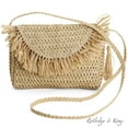 thumbnail image 1 of Rutledge & King Ashley Straw Crossbody Bag - Brown, 1 of 6