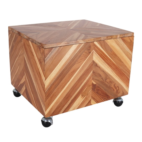 Rutledge & King Teak Rolling File Cabinet - Natural