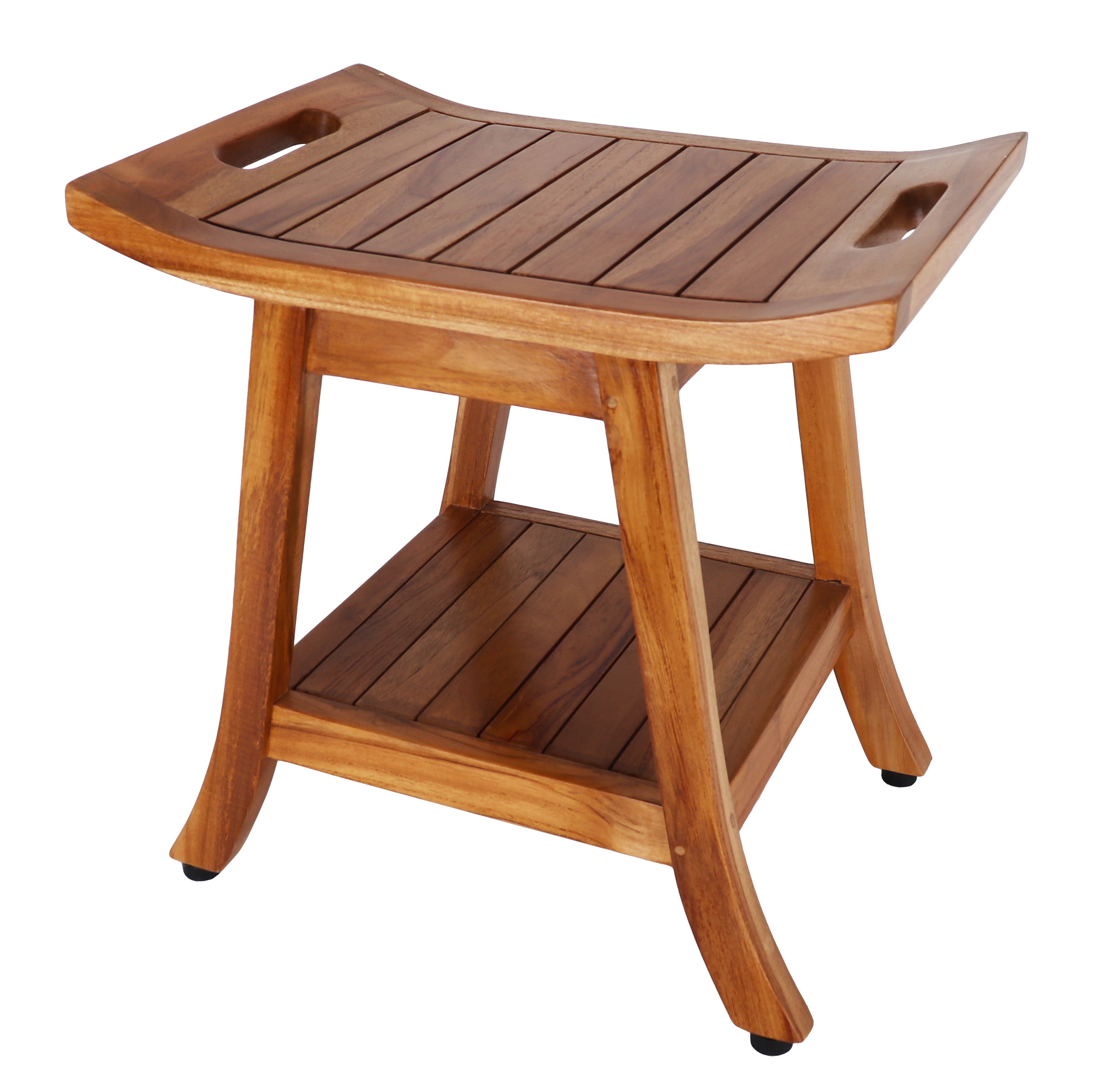 Rutledge & King Teak Shower Bench - Indoor/Outdoor Shower Stool - Nella ...