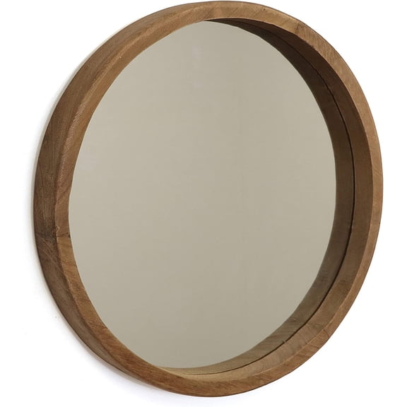 Rutledge & King Wall Mirror - Rustic Round Mirror - Decorative Circle Mirrors for Bathrooms, Living Rooms, and Bedrooms (2 Pack, Midwood - Medium)
