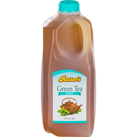Rutter's Mint Green Tea, Caffeinated, Half Gallon, Plastic Jug