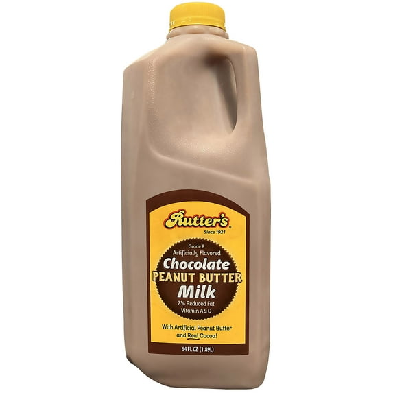 Rutters Chocolate Peanut Butter Milk, Half Gallon, Plastic Jug