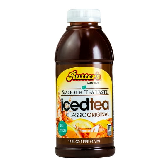 Rutters Lemon Iced Tea with Caffeine in 1 Pint Plastic Bottle
