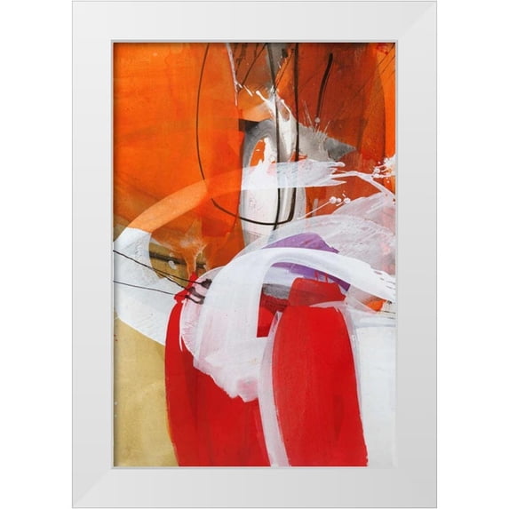 Ruttkau,El 17x24 White Modern Wood Framed Museum Art Print Titled - Red Expression I