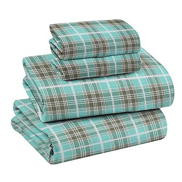 Ruvanti 100 Cotton 4 Pcs Flannel Sheets Full, Deep Pocket, Warm, Super