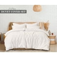 thumbnail image 1 of Ruvanti King  Size Cotton Duvet Cover Set - Off White 3 Pieces with Button Closure, 106x96 inches, 1 of 7
