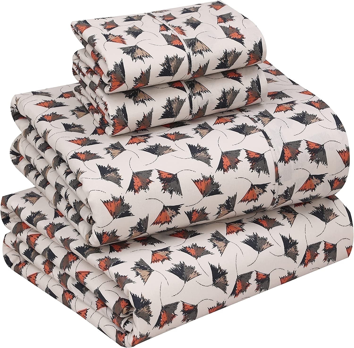 Hope Floral Dark Cream Cotton Full Sheet Set