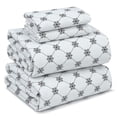 thumbnail image 1 of RUVANTI 100% Cotton Sheets Full Size Bed Set - 300 Thread Count Silky Soft Sateen Weave, Cooling, Lightweight & Breathable, 16" Deep Pocket, Durable & Luxury Satin-Like, 4 Piece, Damask Snowflake, 1 of 9