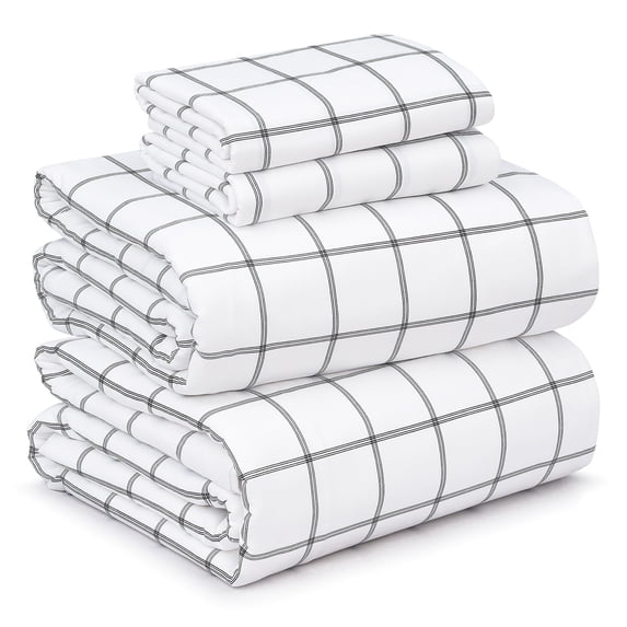 RUVANTI 100% Cotton Sheets for Queen Size Bed - Crispy Cooling Percale Sheets - Breathable & Durable Queen Sheet Set - 16 Inches Deep Pocket Queen Size Sheets - Big Box - 4 Pieces