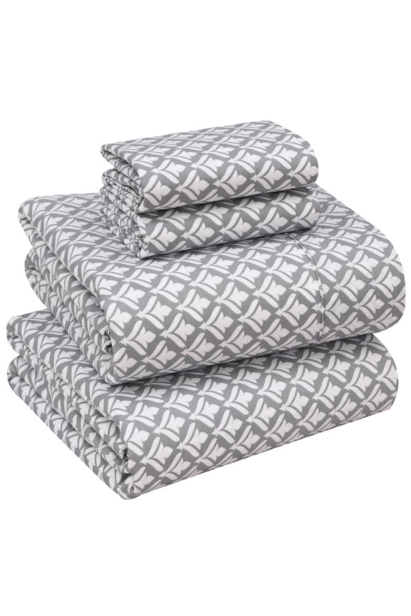 100% Cotton Sheets – Queen Size Percale Bedding, Cooling & Breathable Floral Design, Durable with a Crisp, Soft & Comfortable Feel, 16" Deep Pocket, 4-Piece Set, Idiomatic Expression