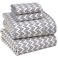 thumbnail image 1 of RUVANTI 100% Cotton Sheets – King Size Percale Bedding, Cooling & Breathable Floral Design, Durable with a Crisp, Soft & Comfortable Feel, 16" Deep Pocket, 4-Piece Set, Chevron, 1 of 10